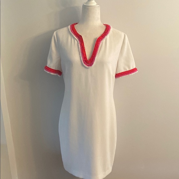 Trina Turk Dresses & Skirts - Trina Turk dress white with pink and red pipping